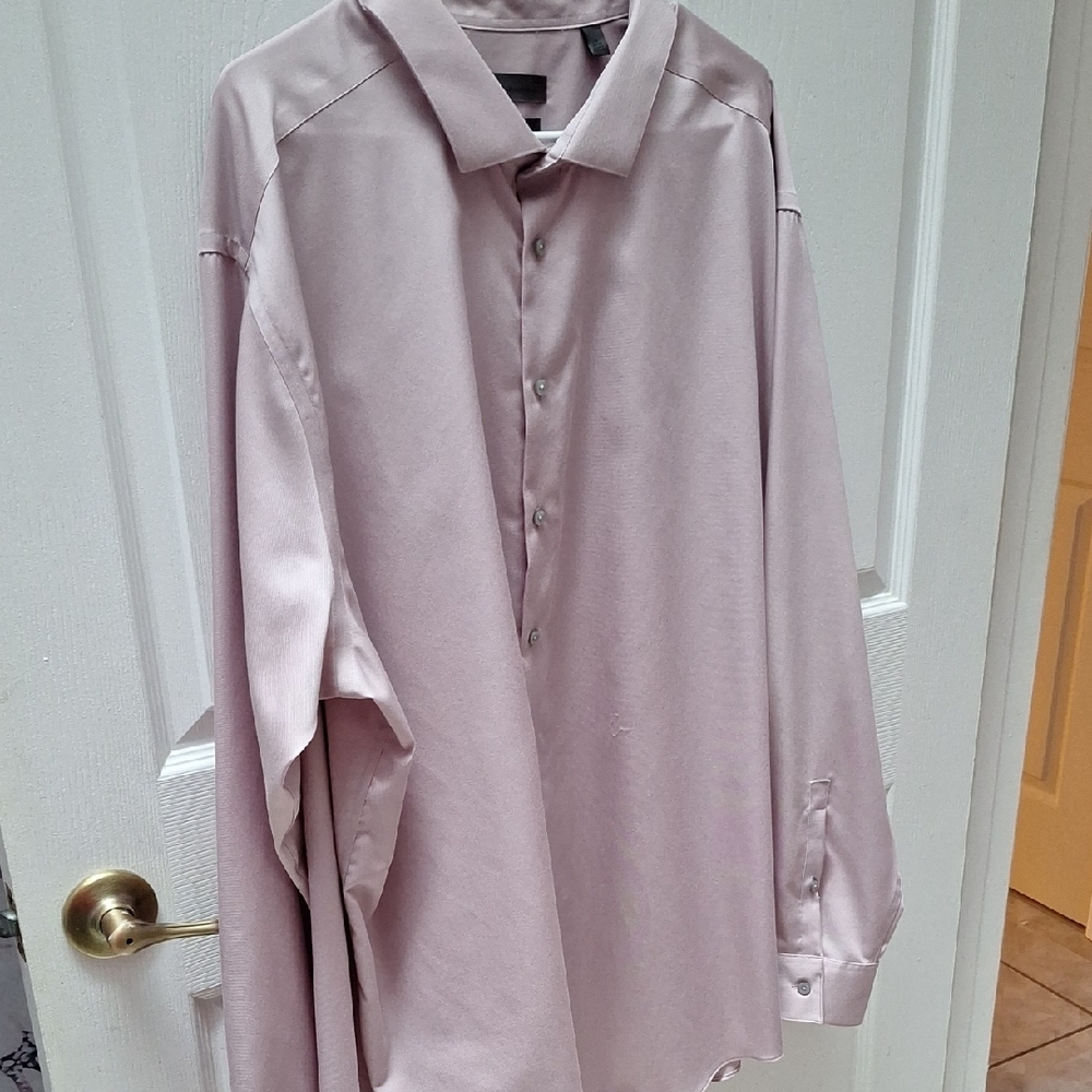 Mens Calvin Klein Solid Light Purple Dress Shirt Size 20tall.  EUC